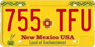 NM license plate 755TFU