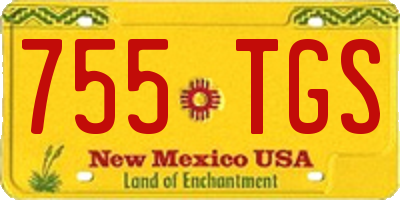 NM license plate 755TGS