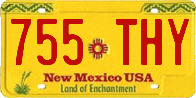 NM license plate 755THY
