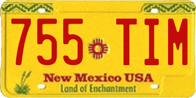 NM license plate 755TIM