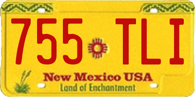 NM license plate 755TLI