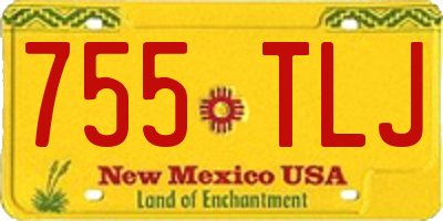 NM license plate 755TLJ