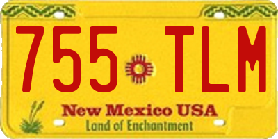NM license plate 755TLM