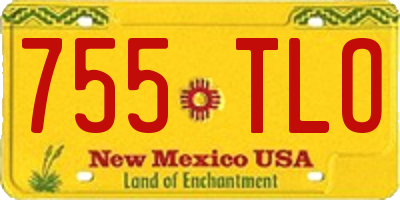NM license plate 755TLO