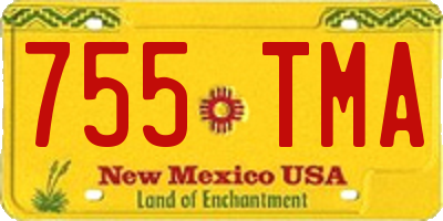 NM license plate 755TMA