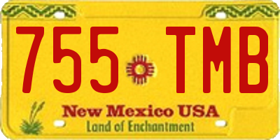 NM license plate 755TMB