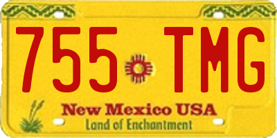 NM license plate 755TMG