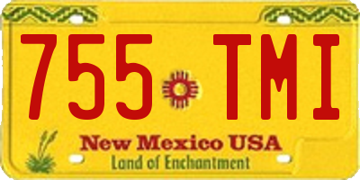 NM license plate 755TMI