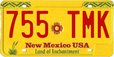 NM license plate 755TMK