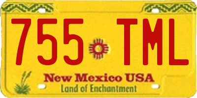 NM license plate 755TML