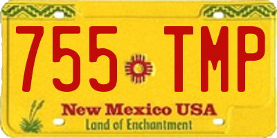 NM license plate 755TMP