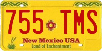 NM license plate 755TMS