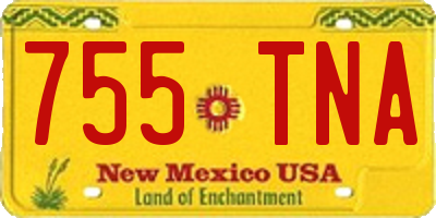 NM license plate 755TNA