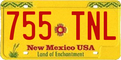 NM license plate 755TNL