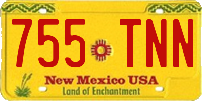 NM license plate 755TNN