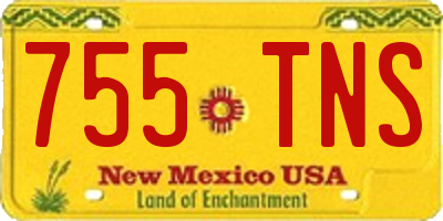 NM license plate 755TNS