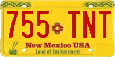 NM license plate 755TNT
