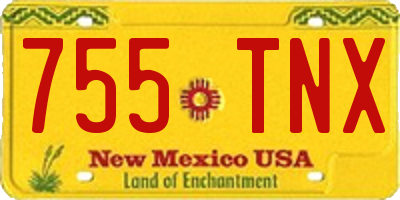 NM license plate 755TNX