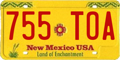 NM license plate 755TOA