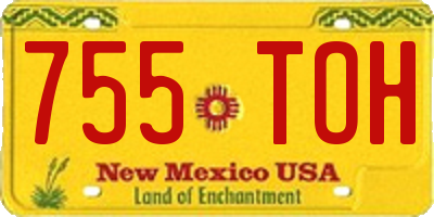 NM license plate 755TOH