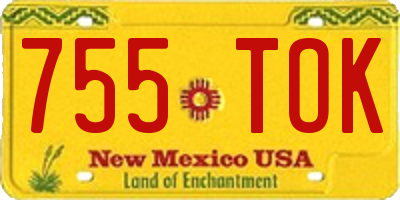 NM license plate 755TOK