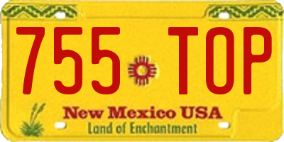NM license plate 755TOP