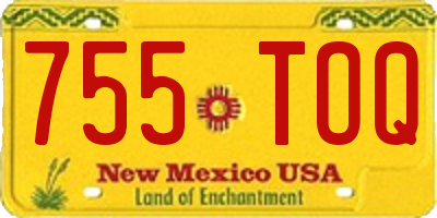 NM license plate 755TOQ