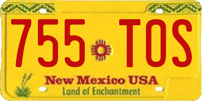 NM license plate 755TOS