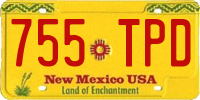 NM license plate 755TPD