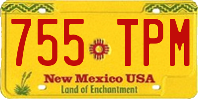 NM license plate 755TPM