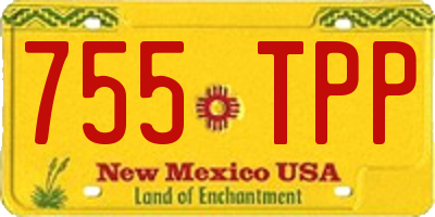NM license plate 755TPP