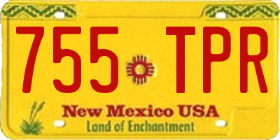 NM license plate 755TPR