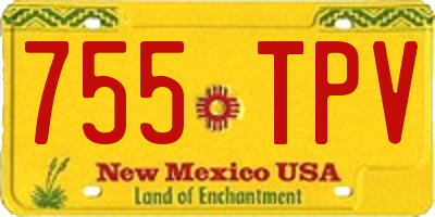 NM license plate 755TPV