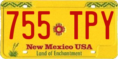 NM license plate 755TPY