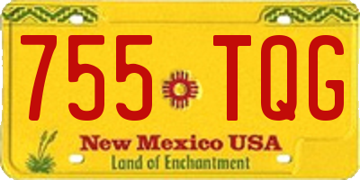 NM license plate 755TQG