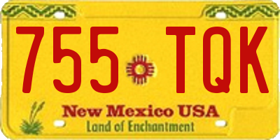 NM license plate 755TQK