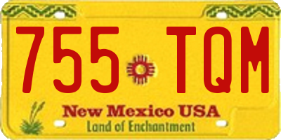 NM license plate 755TQM