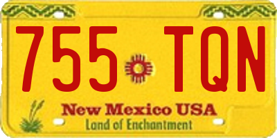 NM license plate 755TQN