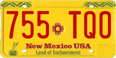 NM license plate 755TQO