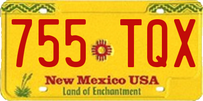 NM license plate 755TQX