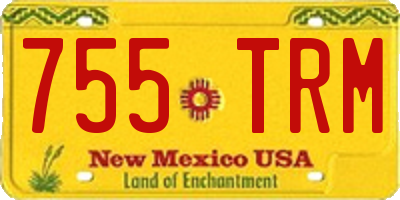 NM license plate 755TRM