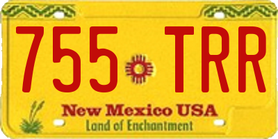NM license plate 755TRR