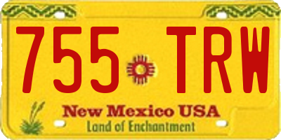 NM license plate 755TRW