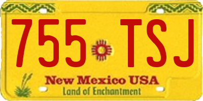 NM license plate 755TSJ