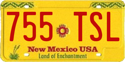 NM license plate 755TSL