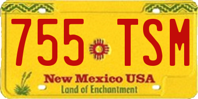NM license plate 755TSM