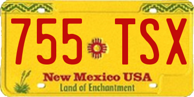 NM license plate 755TSX