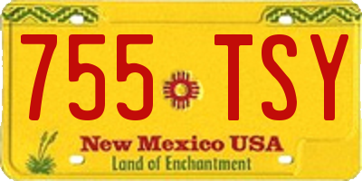 NM license plate 755TSY
