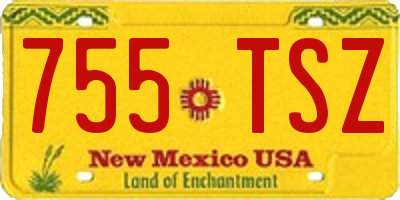 NM license plate 755TSZ