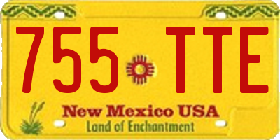 NM license plate 755TTE